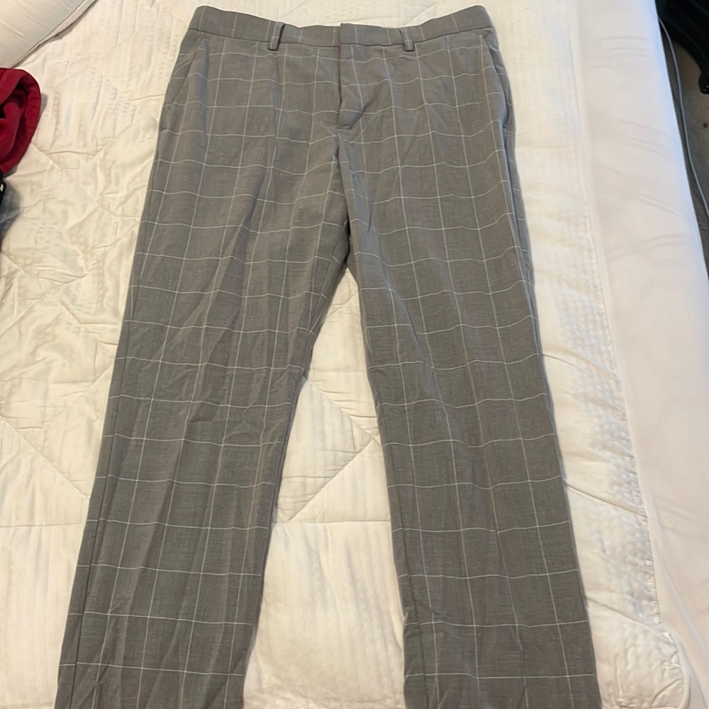 Plaid Slim Fit Suit Pant